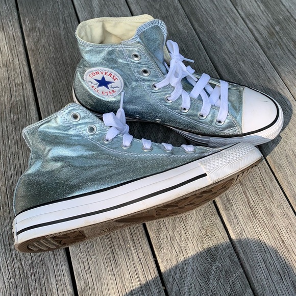 light blue glitter converse